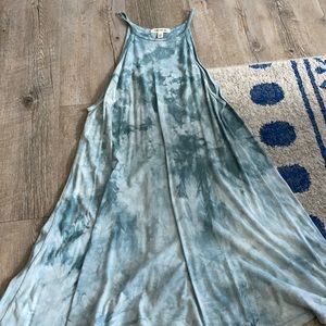 Teal tie dye dress